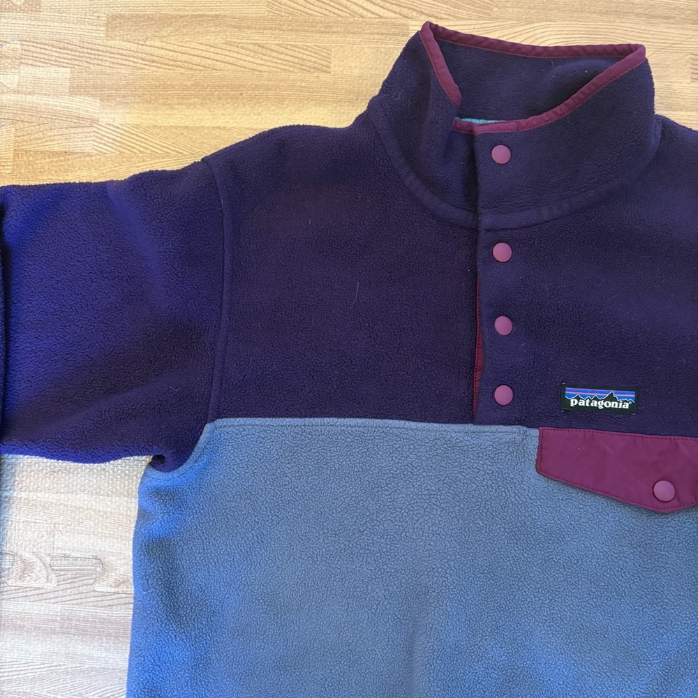 Patagonia Synchilla Snap-T Pullover Women's XS Purple Colorblock Fleece - Picture 4 of 14
